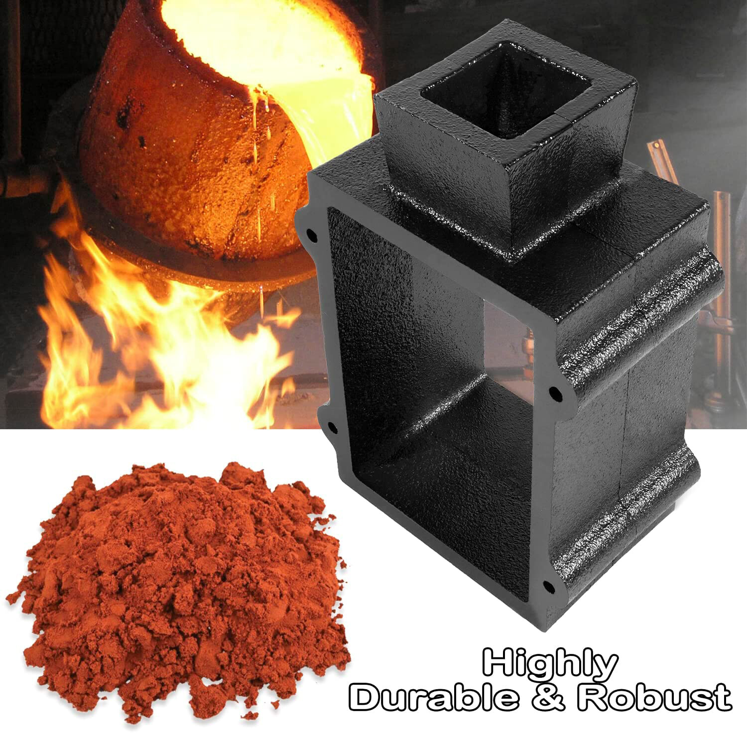 2Pcs Black Flask Mold Holder Kit for Sand Casting Metal,Jewelry and Casting Tool