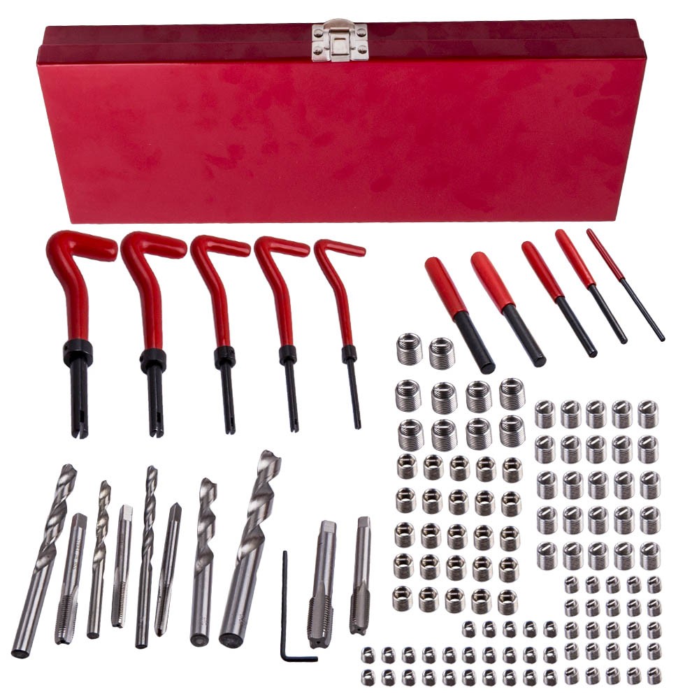 131 pcs Thread Repair Tool Kit Drill Bits Taps Threaded Inserts Installation
