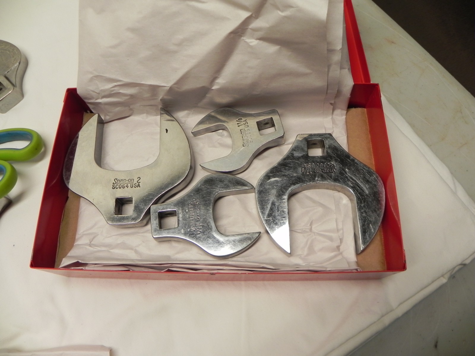 Snap-On 18 Pc 1/2» & 3/8» Dr SAE Open-End Crowfoot Wrench Set KRA40 Metal Box