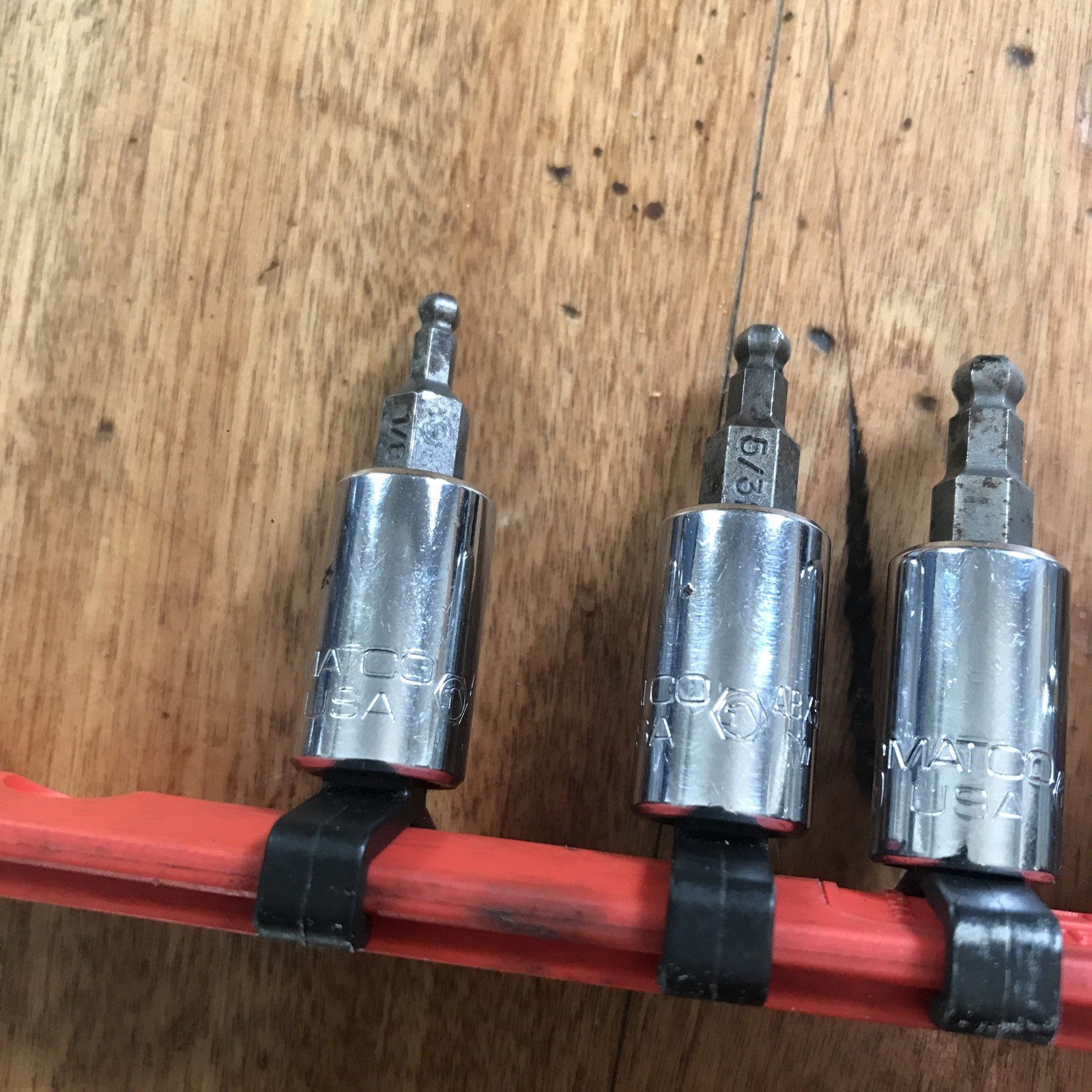 MATCO Lot Of 7 Hex Ball Socket Drivers , 3/8” Drive ALL IN GOOD CONDITION SAE