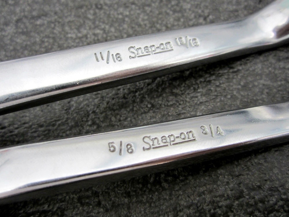 Vintage Snap-on 5pc SAE Short Deep Offset Box End Wrench Set Underline XSO USA
