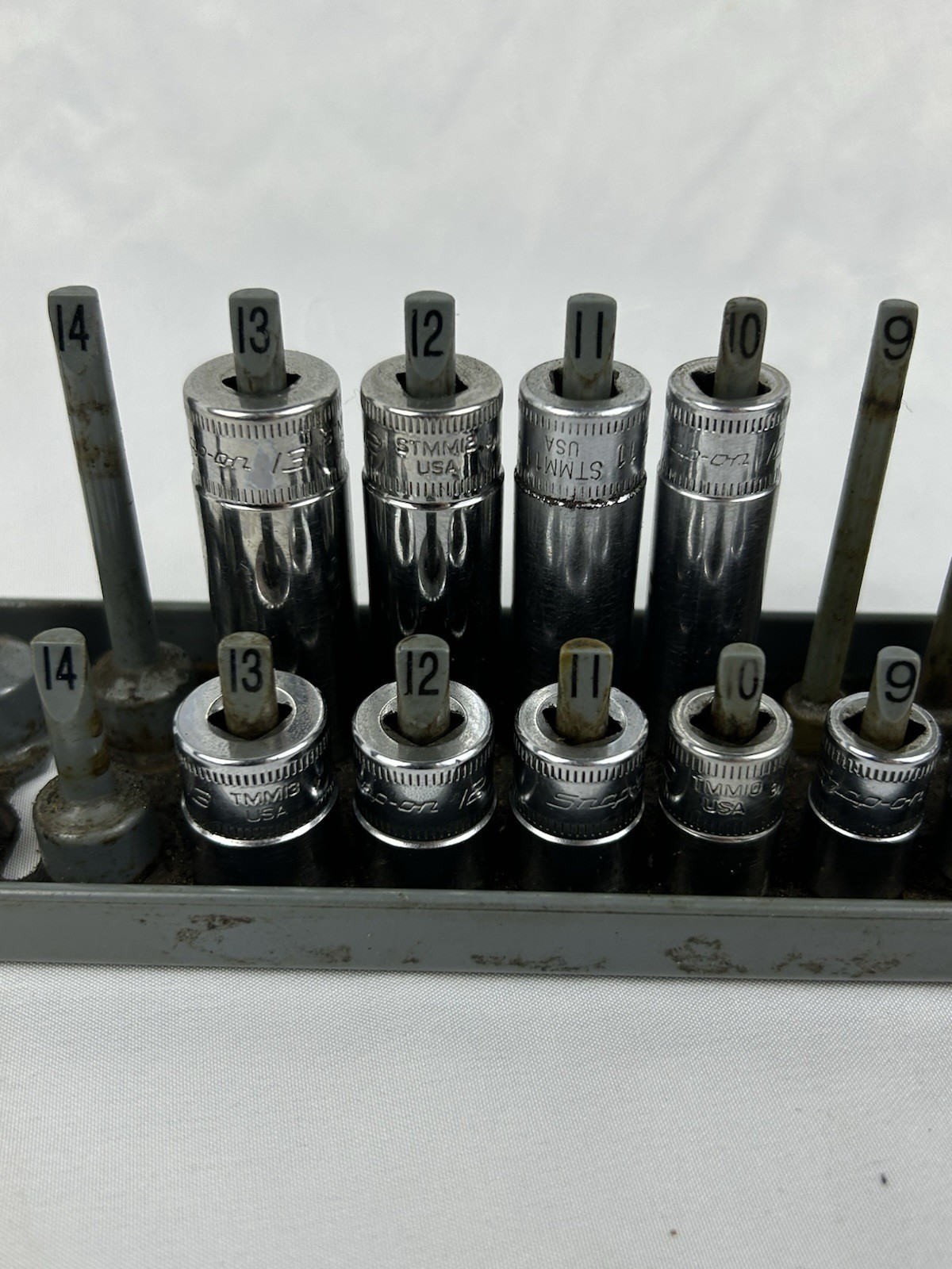 Snap-on 15pc 1/4″dr 6-point METRIC Shallow Deep Socket Set 112TMMY 112STMMY