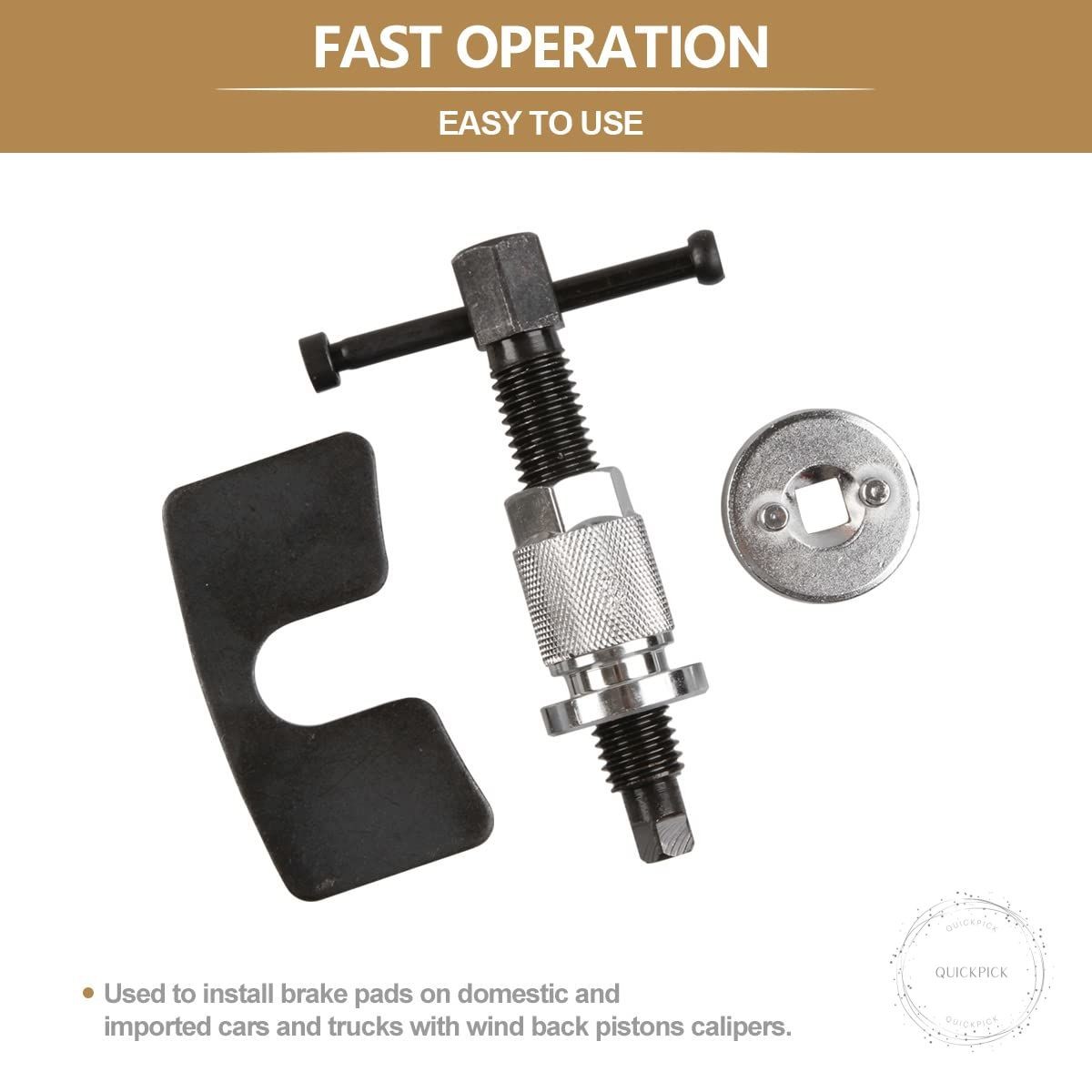 Disc Brake Caliper Piston Rewind Tool, Brake Piston Wind Back Tool, Car Rear Bra