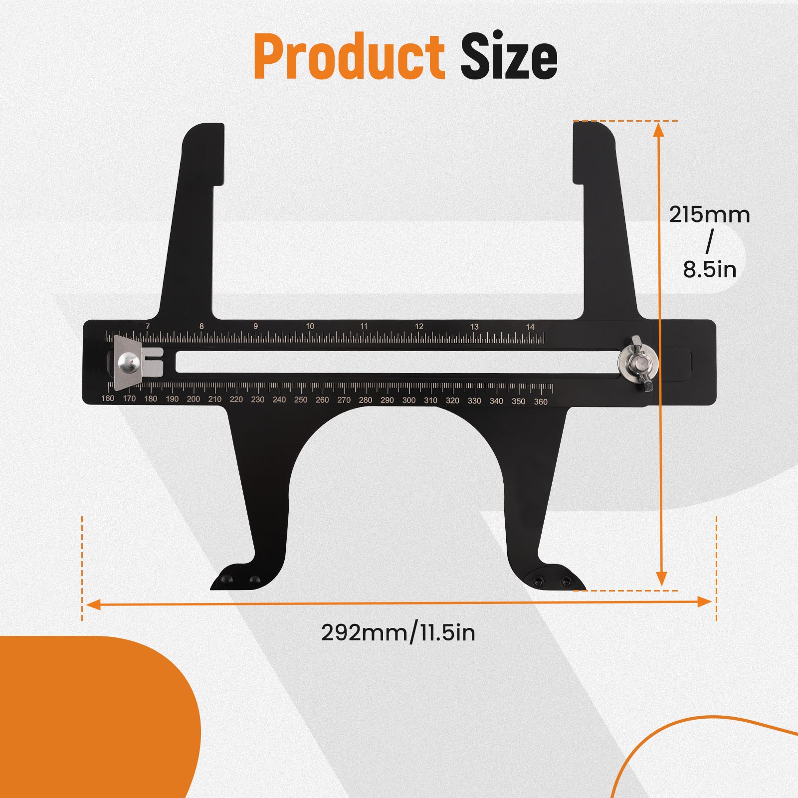 Brake Measuring Tool 6-1/2 to 14-1/4 inches Brake Resetting Gauge Tool new