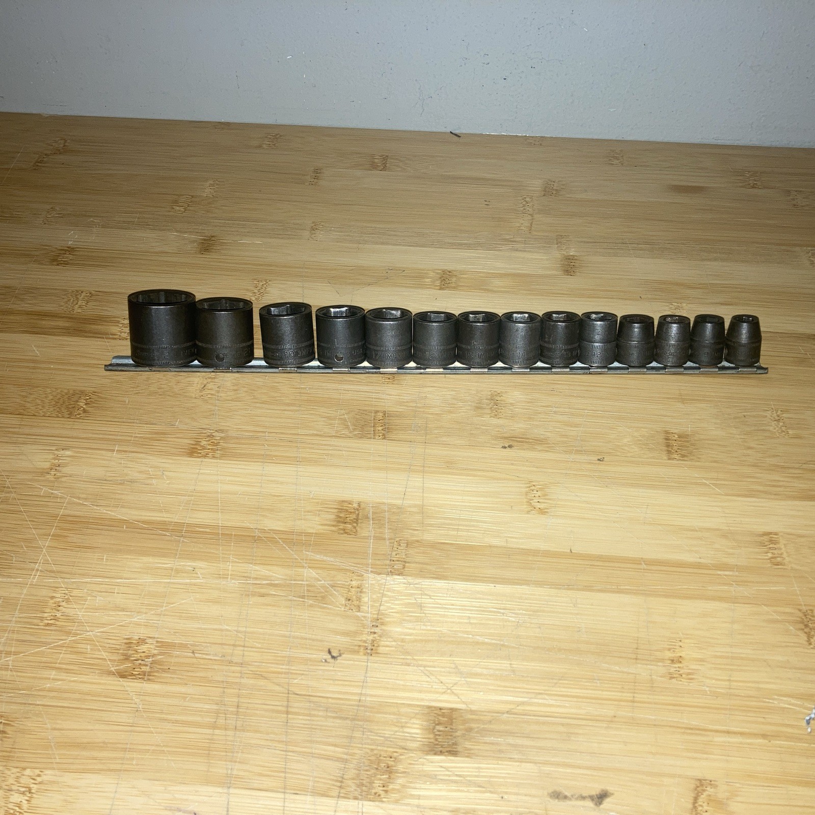 Snap On IMFM 8-19 21 24mm 3/8″ Drive 14 Piece 6 Point Impact Socket Set USA