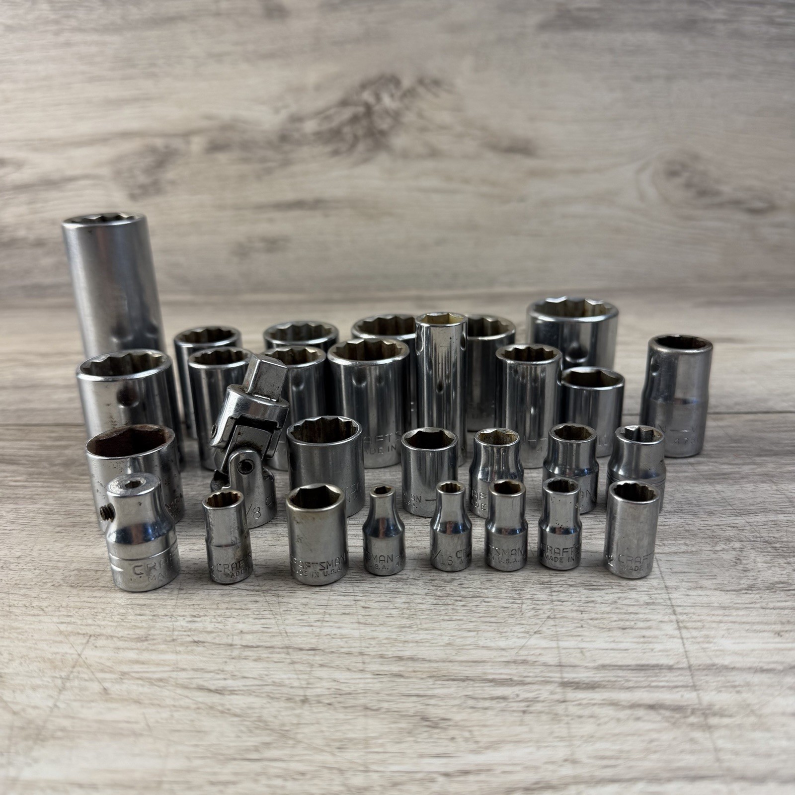 29 CRAFTSMAN -v- Series Socket Lot SAE USA Multiple Size And Drives