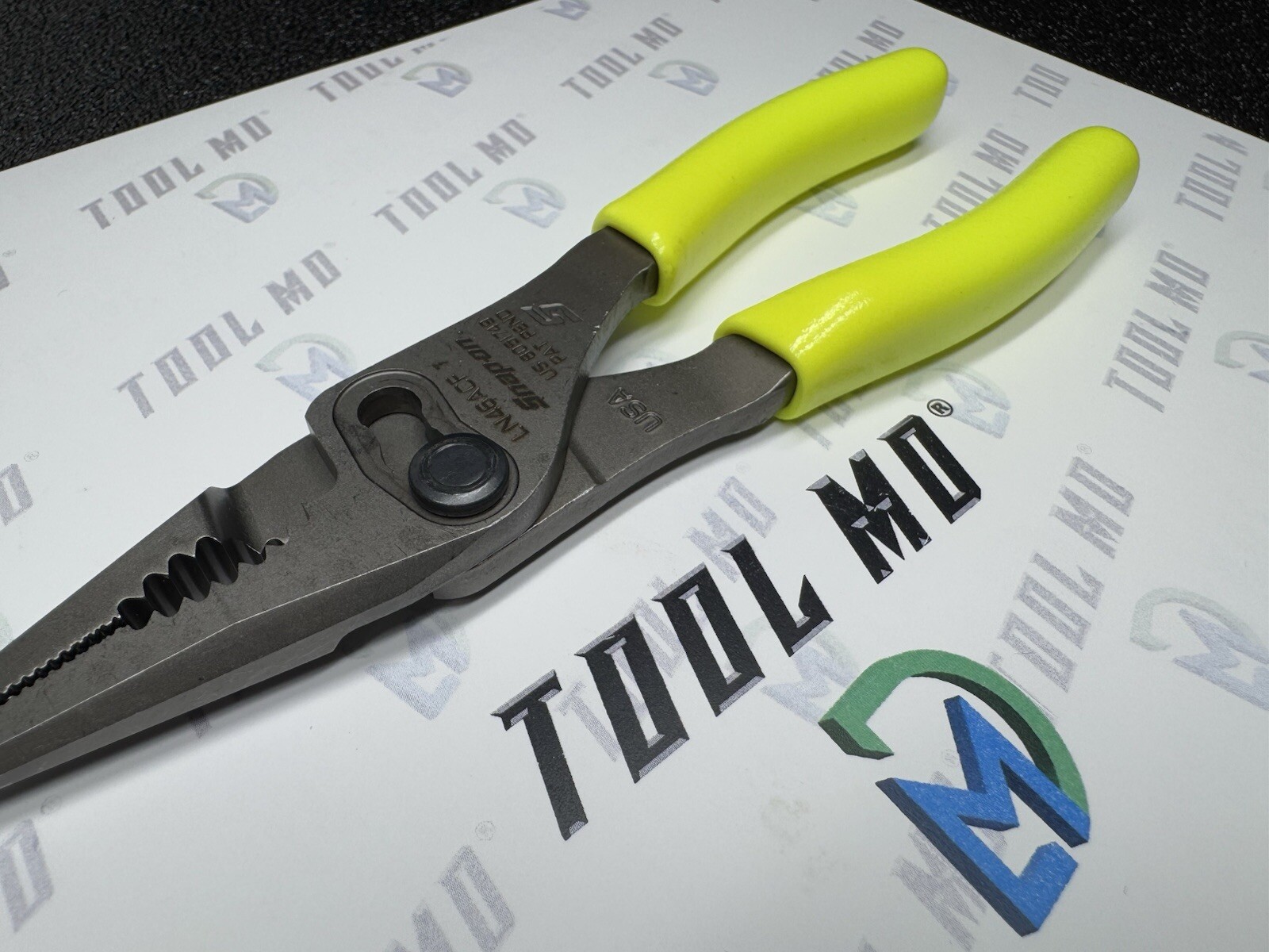 Snap-on Tools USA NEW HI-VIZ 7″ Talon Grip Long Nose Slip Joint Pliers LN46ACF