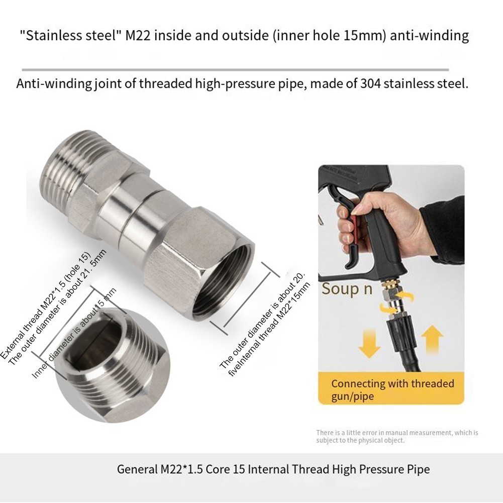 For Home Improvement High Pressure Connector M22 15mm Joint Cleaning Equipment