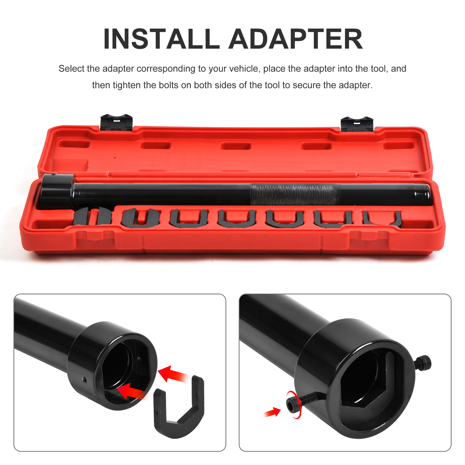 Inner Tie Rod Remover Installation Tool Wrench Kit Set With SAE & Metric Adaptor