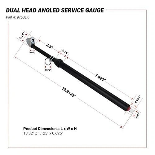 Milton 976BLK Dual-Head Angled Chuck Service Gauge, Matte Black Poly, 10-160 PSI
