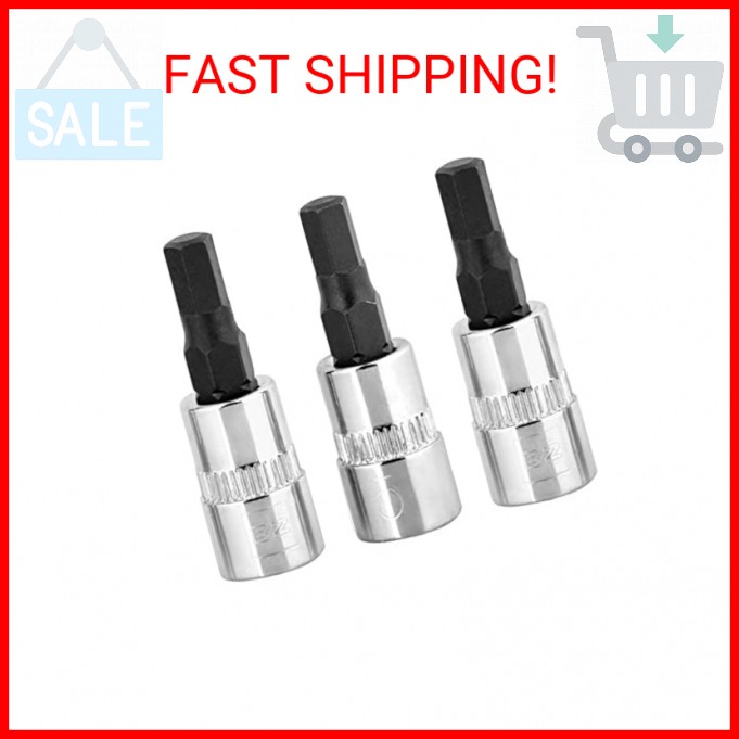 BRAZEN 5mm Hex Bit Socket/Allen Driver Three Pack (1/4″ Drive, Short)