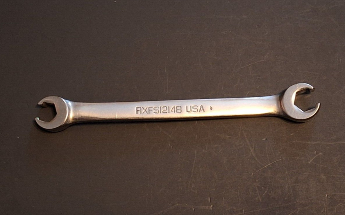 Snap On 3/8-7/16″ 6 Point Flank Dr double end flare nut wrench RXFS1214B