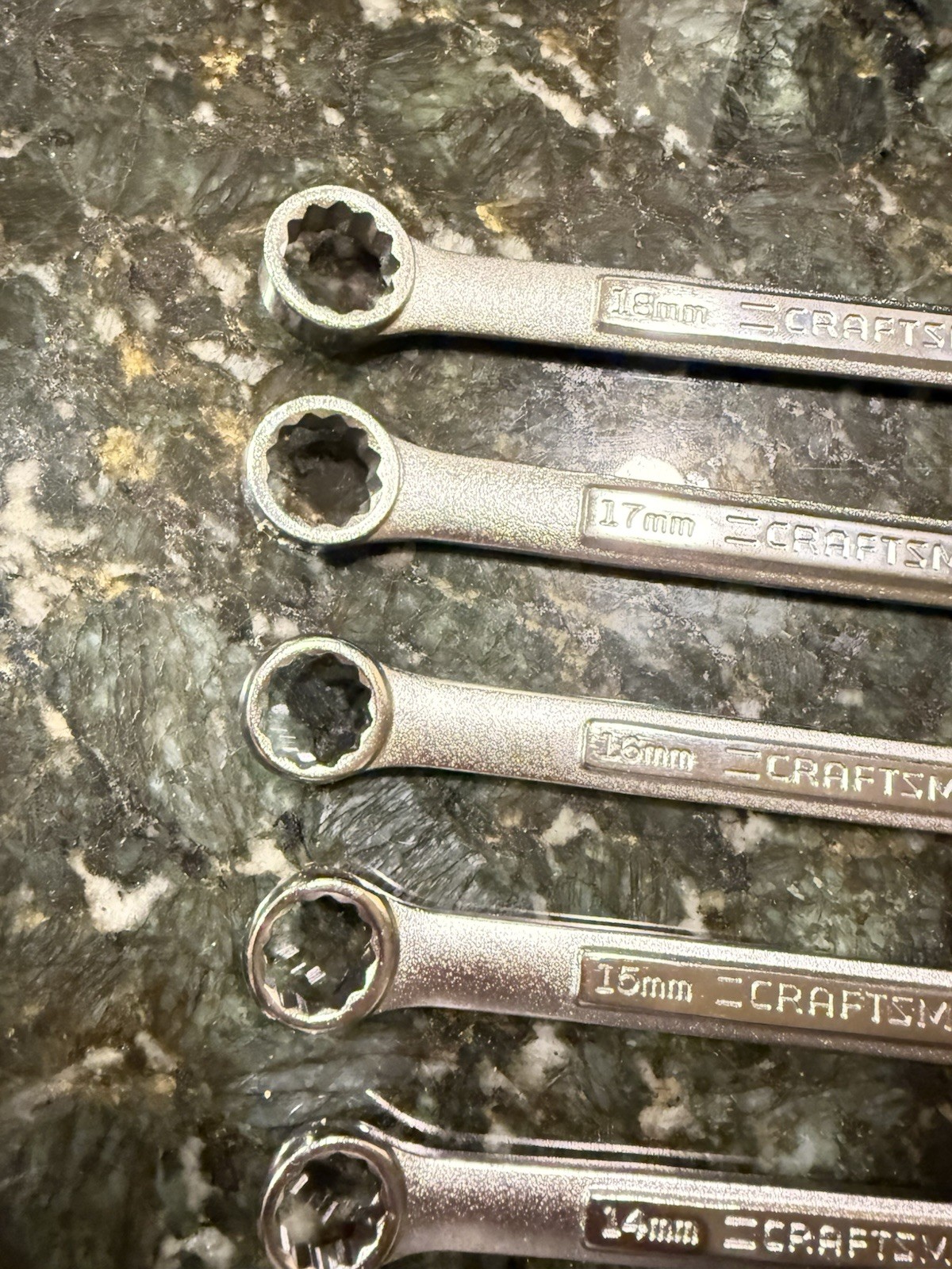 NOS CRAFTSMAN 12pt METRIC Combination Wrench Set 6mm-18 NO Skips (13 pieces) USA