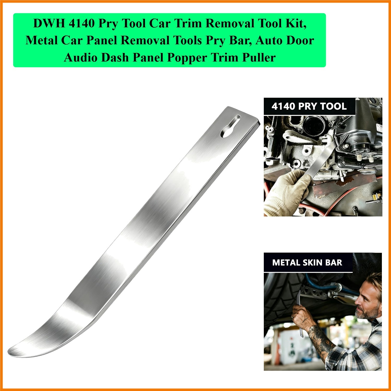 4140 Pry Tool Car Trim Removal Tool Kit, Metal Car Panel Removal Tools Pry Ba…