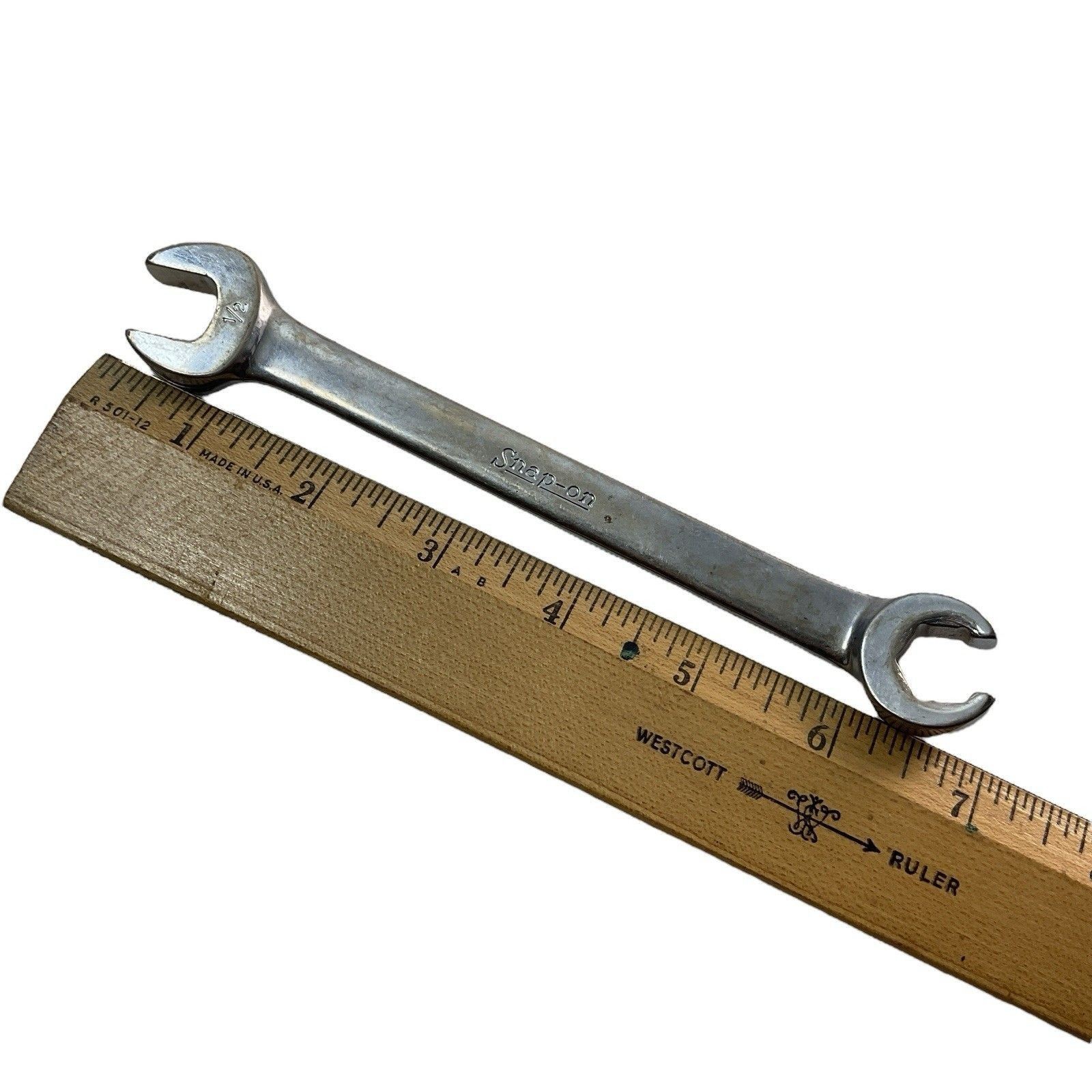 Snap On RXS16 Flare Nut Line Wrench 1/2 Inch SAE Standard Open End 6 Point USA
