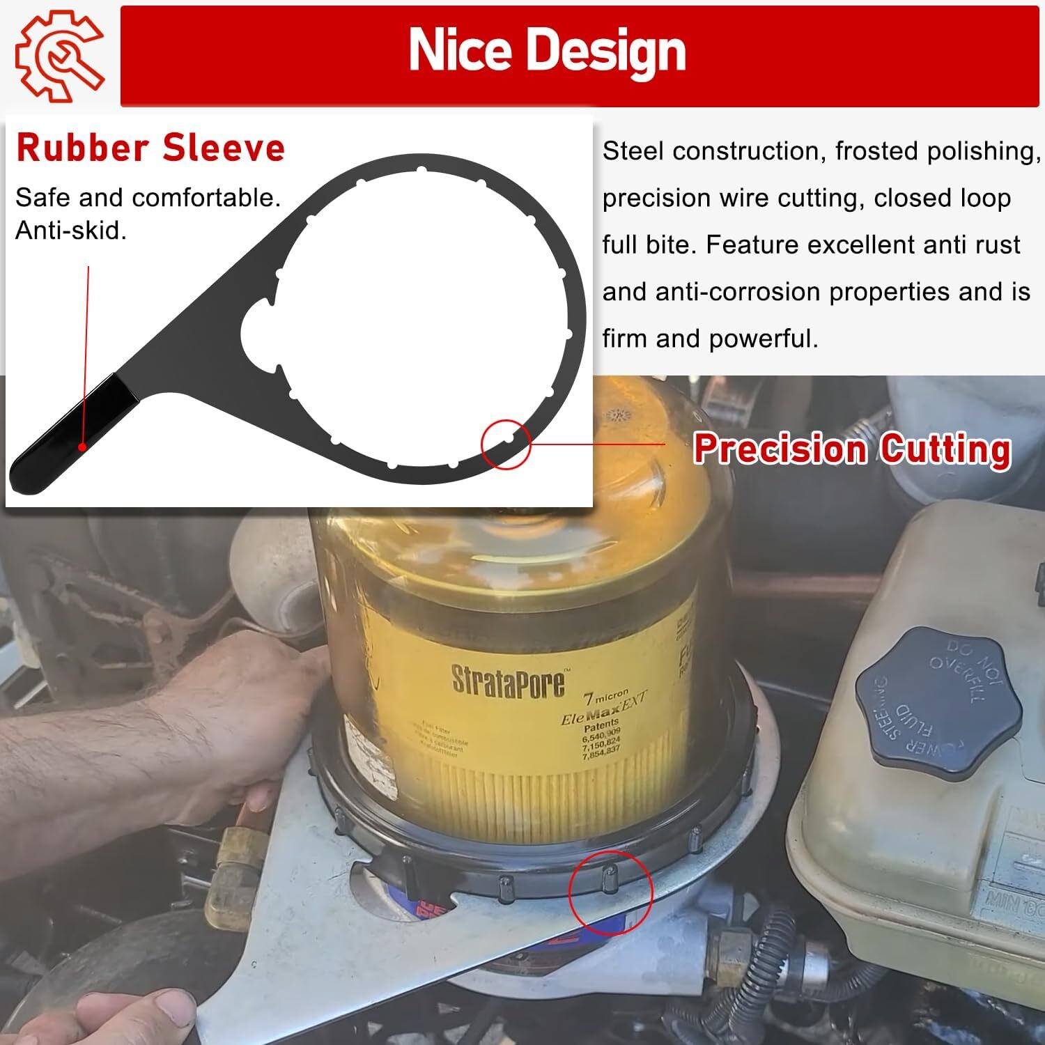 8″ 482017 Fuel Filter Collar Vent Cap Wrench For Davco Fuel Pro 482,483,485,487
