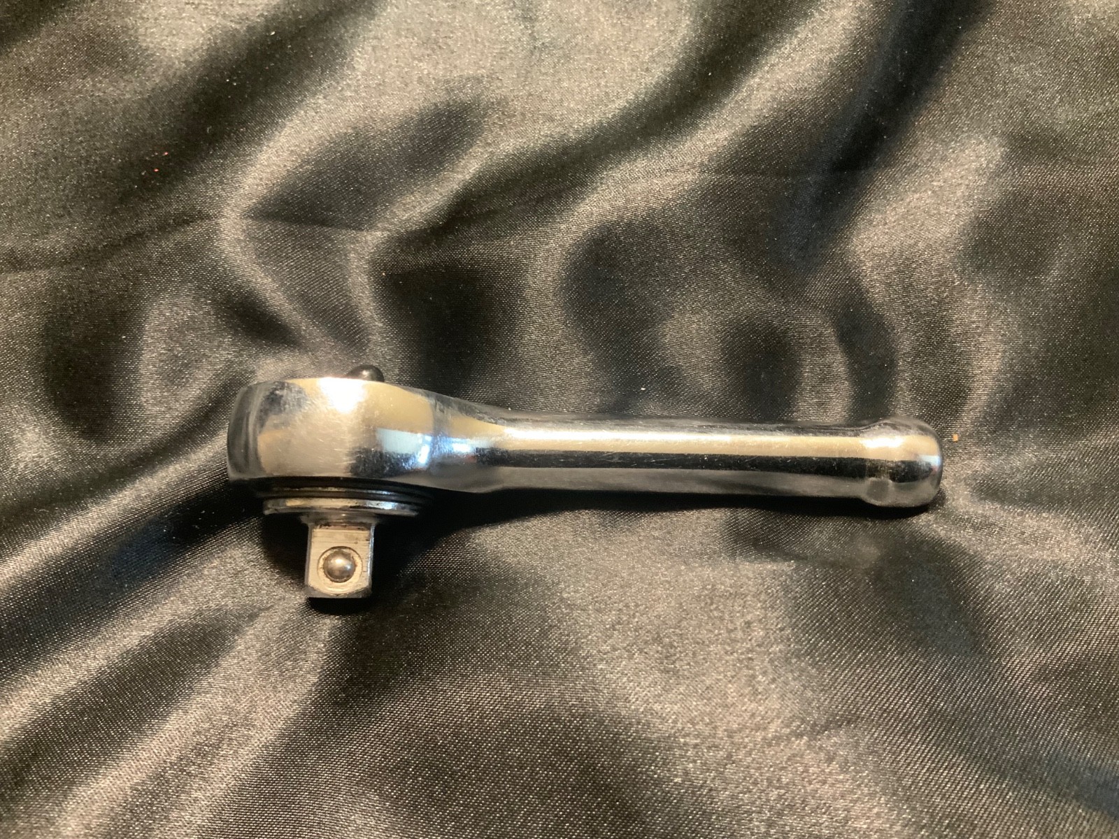 Vintage Stubby 3/8 drive ratchet chrome finish 4-1/4 inch long