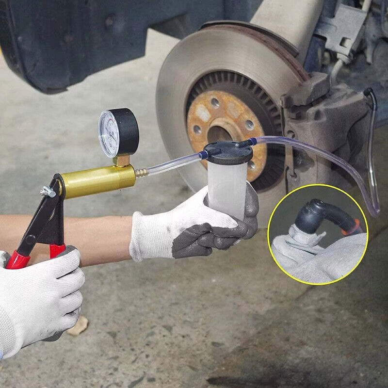Manual Brake Bleeder Vacuum Pump Kit Automotive Fluid Test Tools For Car Truck