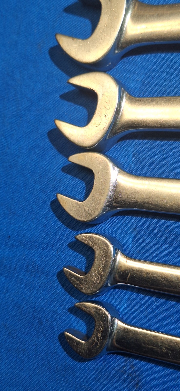 Old Logo Snap-On 7 piece RXS Open end Flare Nut SAE wrench set 3/4″ – 3/8″