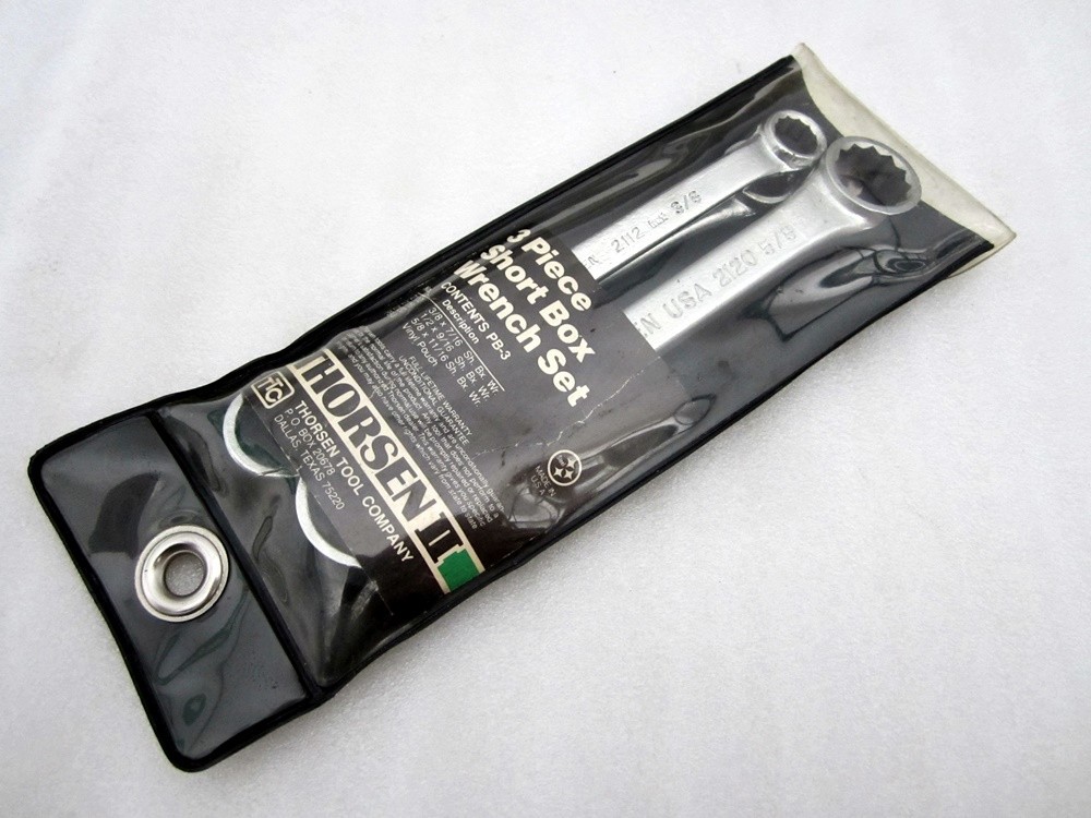 Vintage Thorsen 3pc SAE Short Box End Wrench Set PB-3 Made in USA