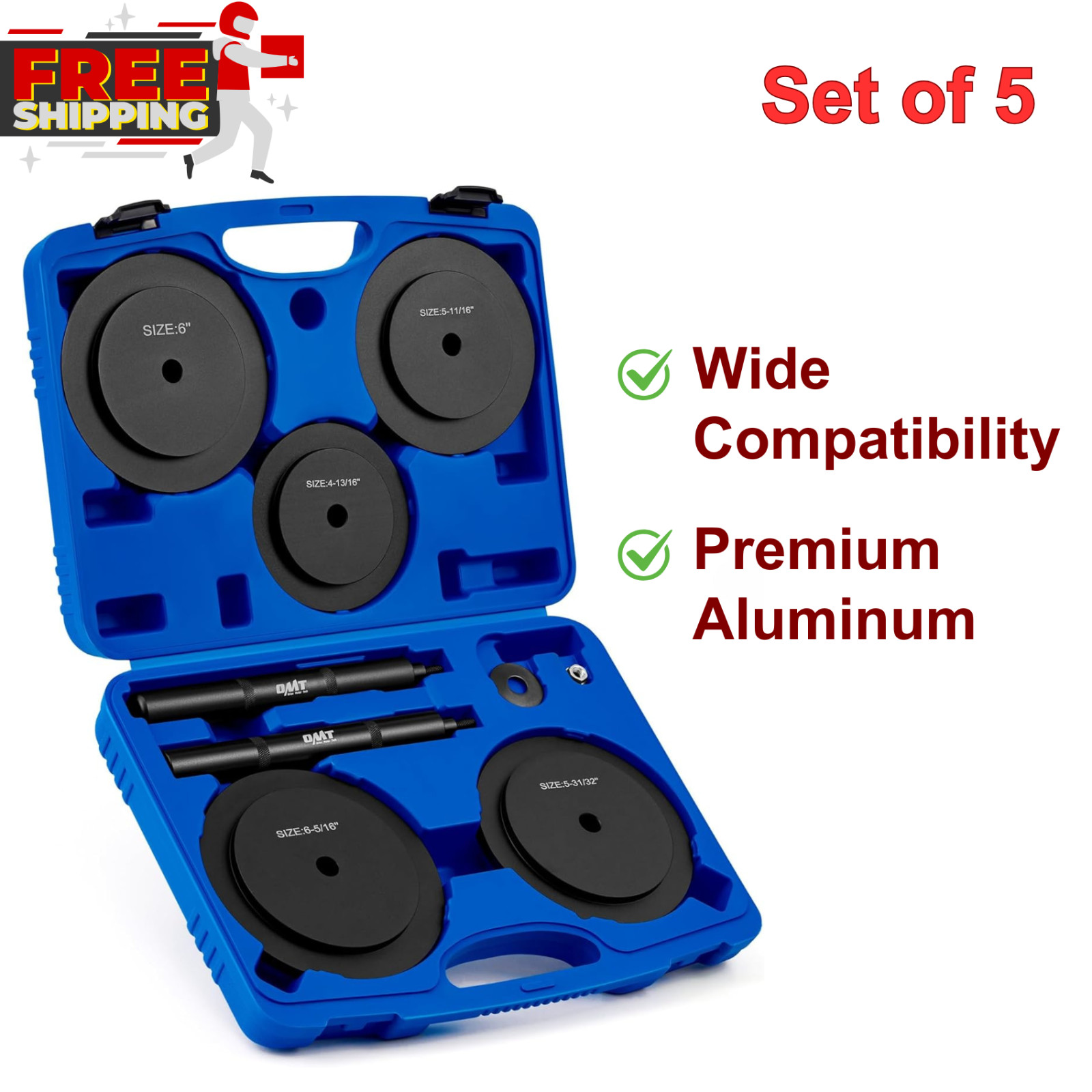 5 Pack Truck Hub Seal Installer Kit,Heavy Duty Seal Drivers for Class 7 8 Trucks