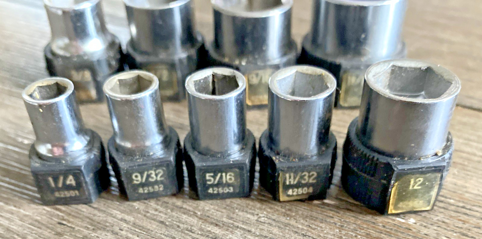 9 GRIP SLEEVE CRAFTSMAN 6 Point 1/4″ DRIVE 11/16″ – 1/4″ SOCKET SET LOT 42501