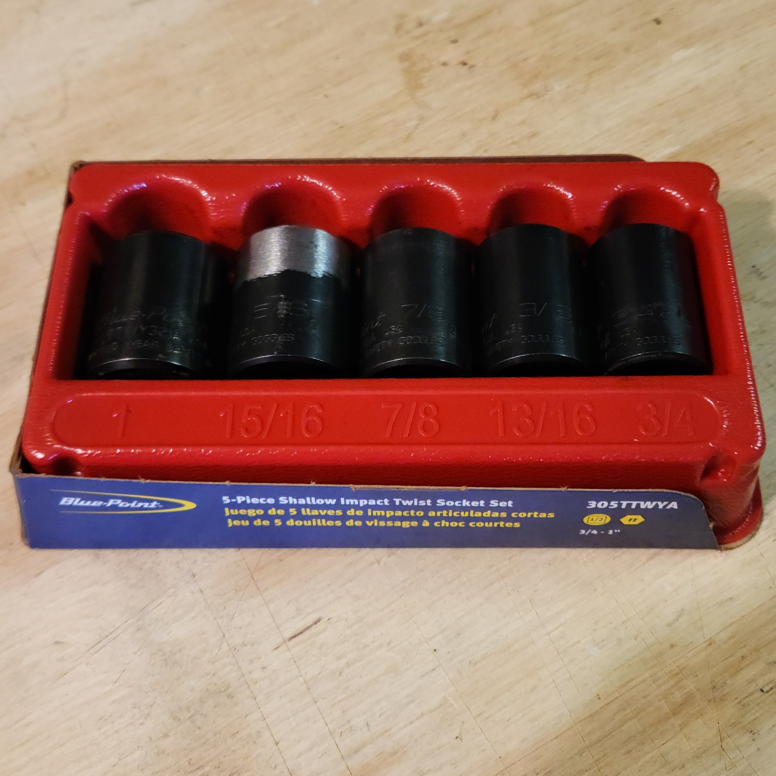Blue Point 5-Piece Shallow Impact Twist Socket Set 305TTWYA