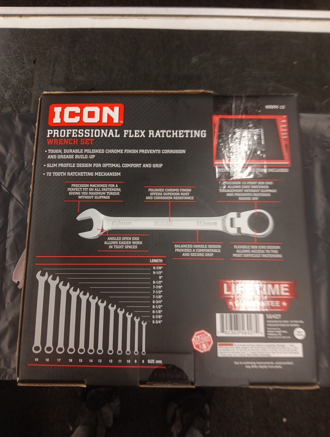 Icon Professional Flex Ratcheting Wrench Set 12pc (56427)… FREE S&H!