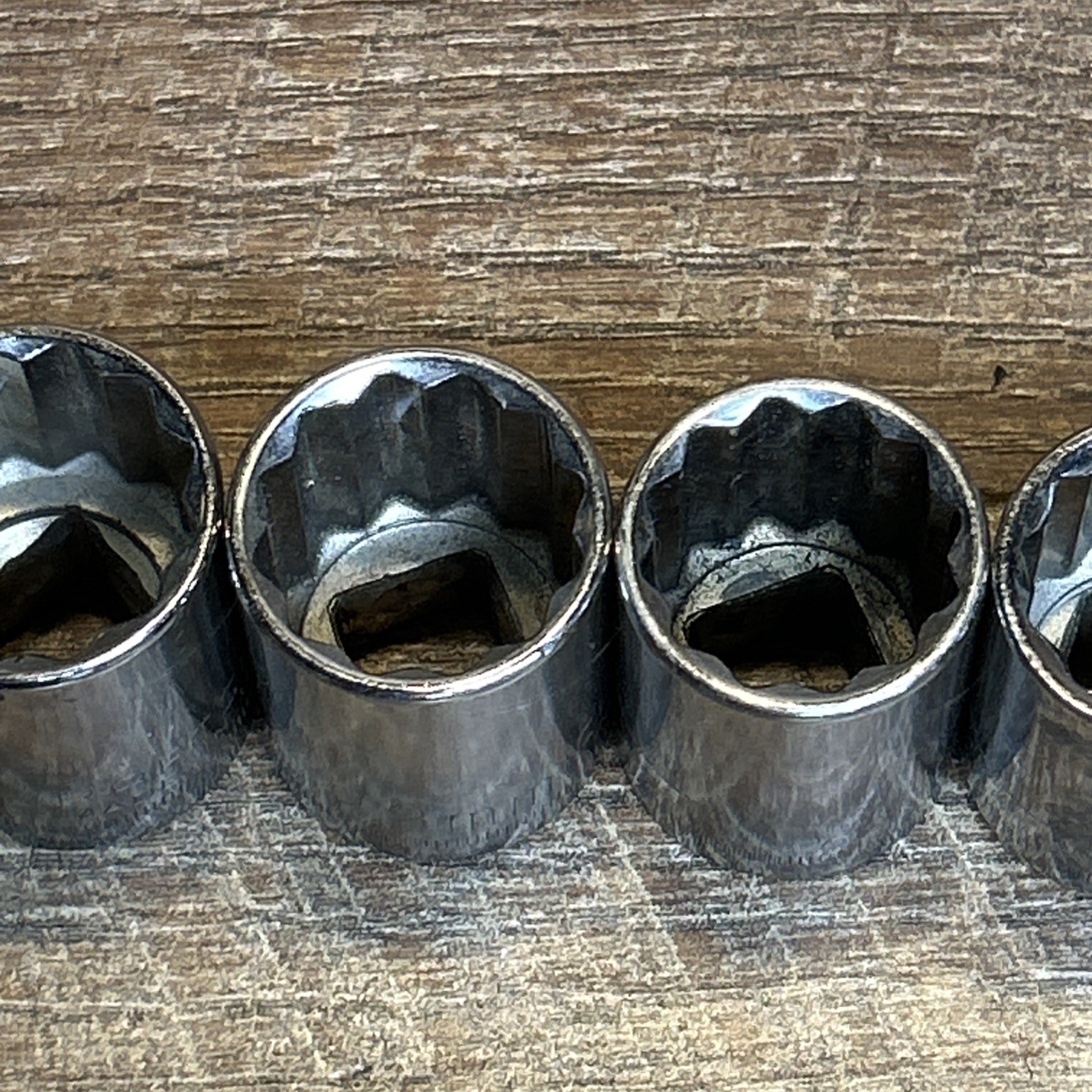 10 Piece Vintage Craftsman 1/2″ Drive 12 Point Metric Socket Set Made In USA