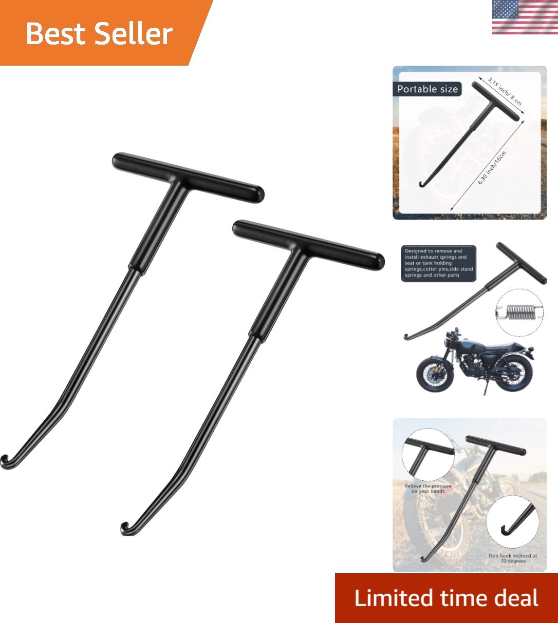Lightweight Exhaust Hanger Puller Hooks – Ergonomic Set for Precision Repairs