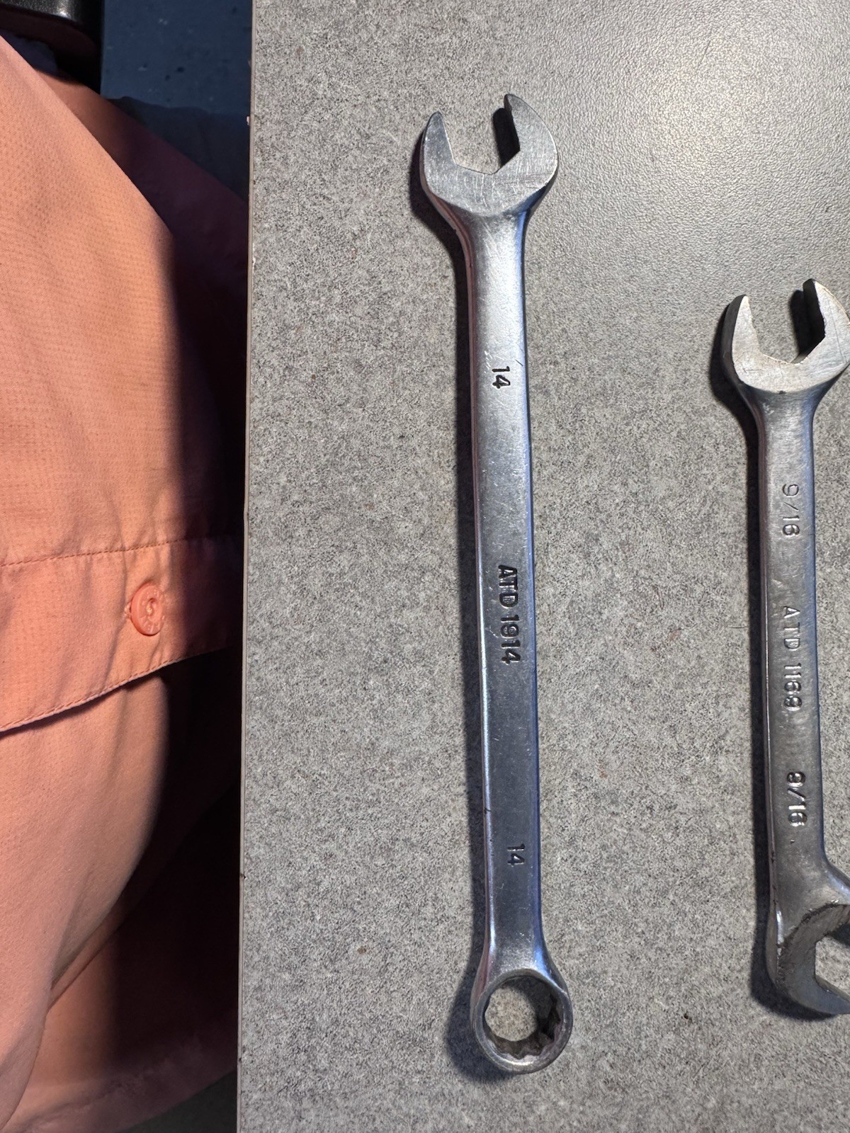 ATD Combination Wrench Lot 14mm 9/16 13/16 7/8 SAE Metric 5 Pc USA