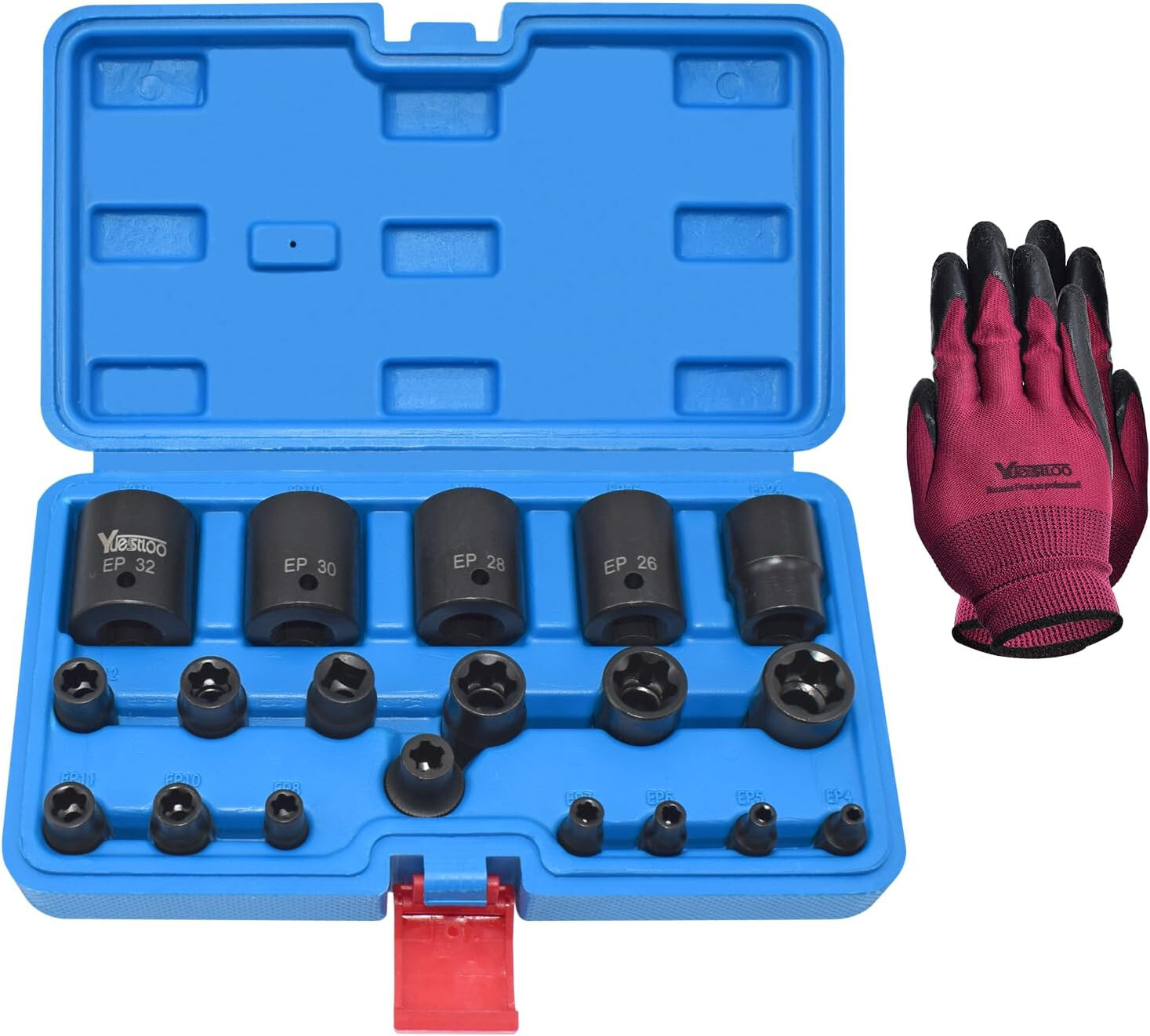 19pcs External Torx Plus Socket Set Compatible With Tesla 6 Point Ep Socket 1/2′