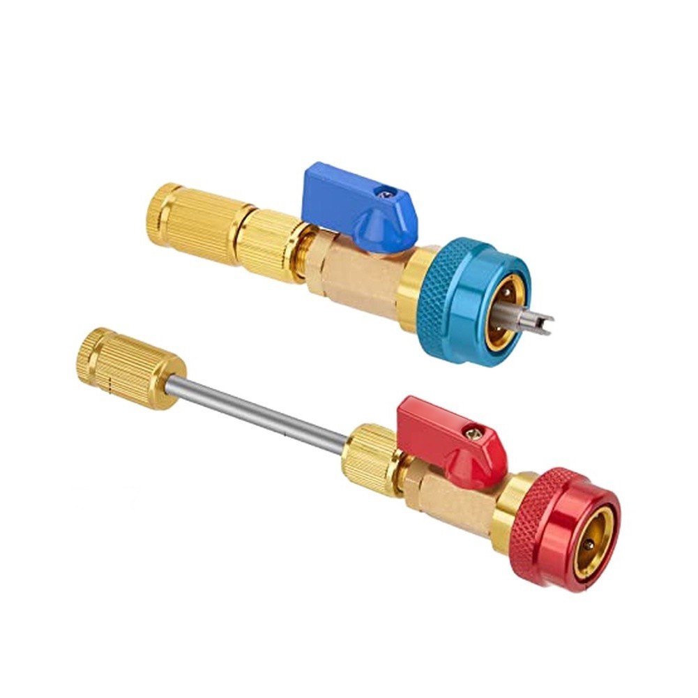 R134a Compatible Valve Core Remover with Stainless Steel Rod and Brass Housing