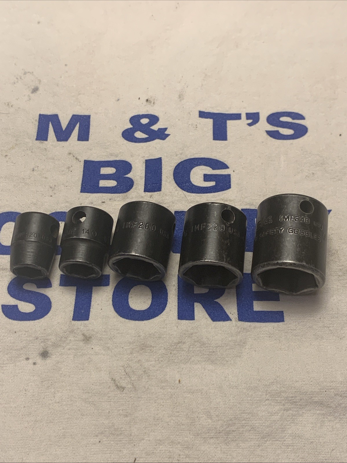 Snap-on 3/8″ Dr 6pt 5pc SAE Impact Socket Set – 3/4, 11/16, 5/8, 7/16, 3/8 IMF