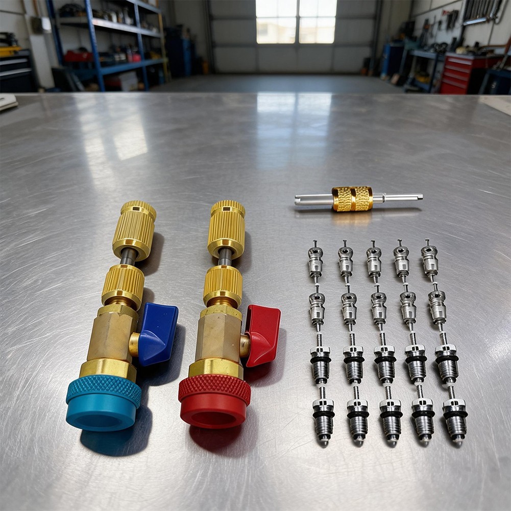 R134a Compatible Valve Core Remover with Stainless Steel Rod and Brass Housing