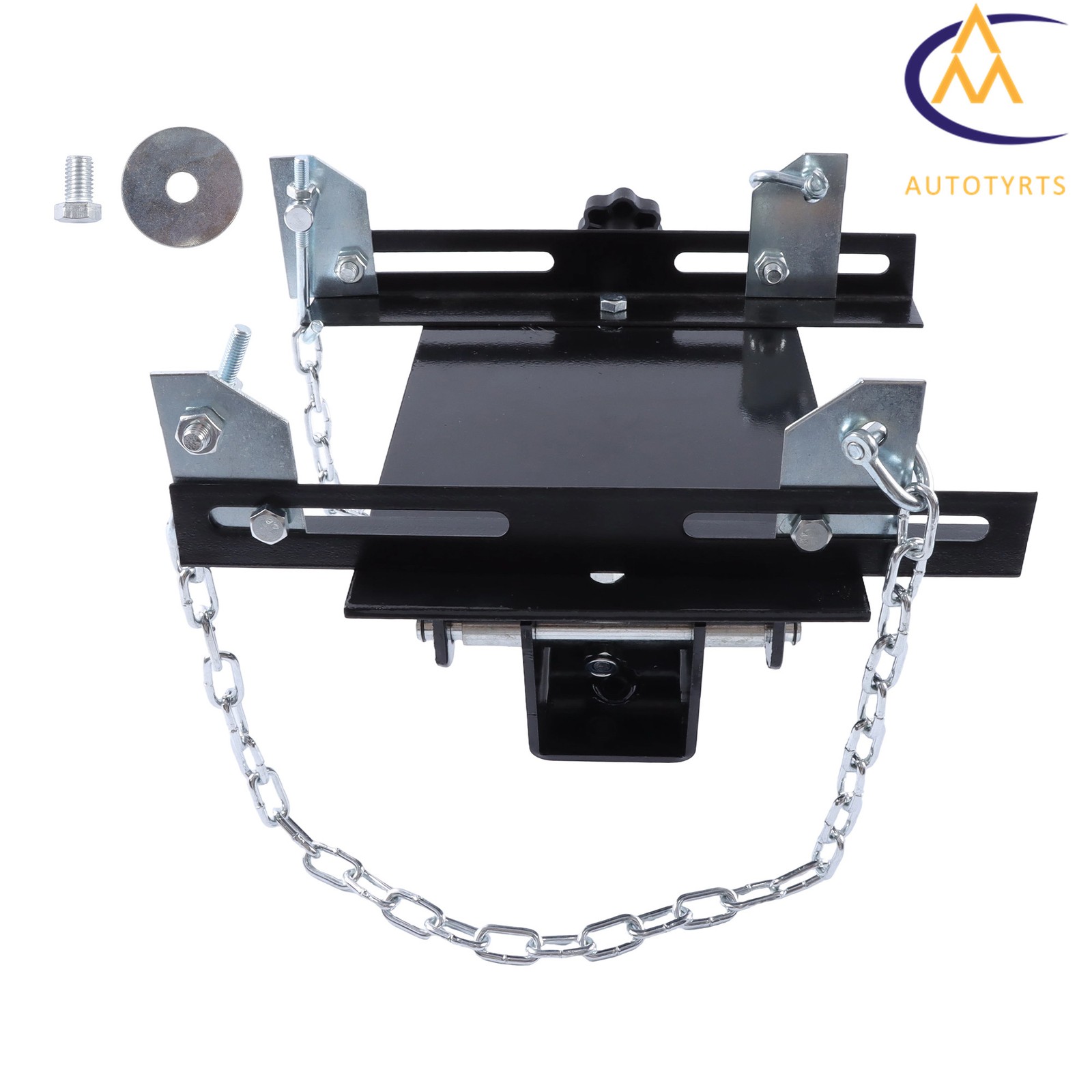 1/2 Ton 1100lbs Transmission Jack Adapter Dual Chain for Hydraulic Floor Jack