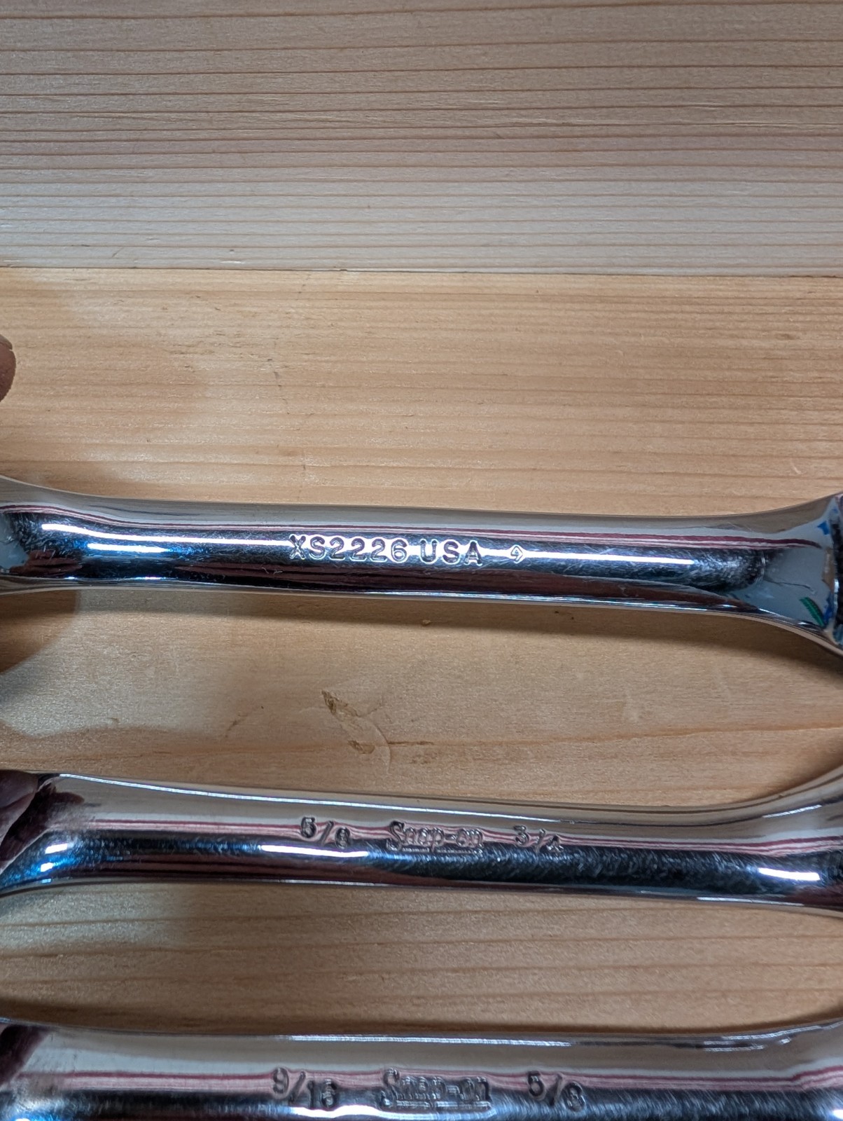 Snap-On XS609 9pc 12-Point SAE Flank Short 10° Offset Box Wrench Set Vintage Exc