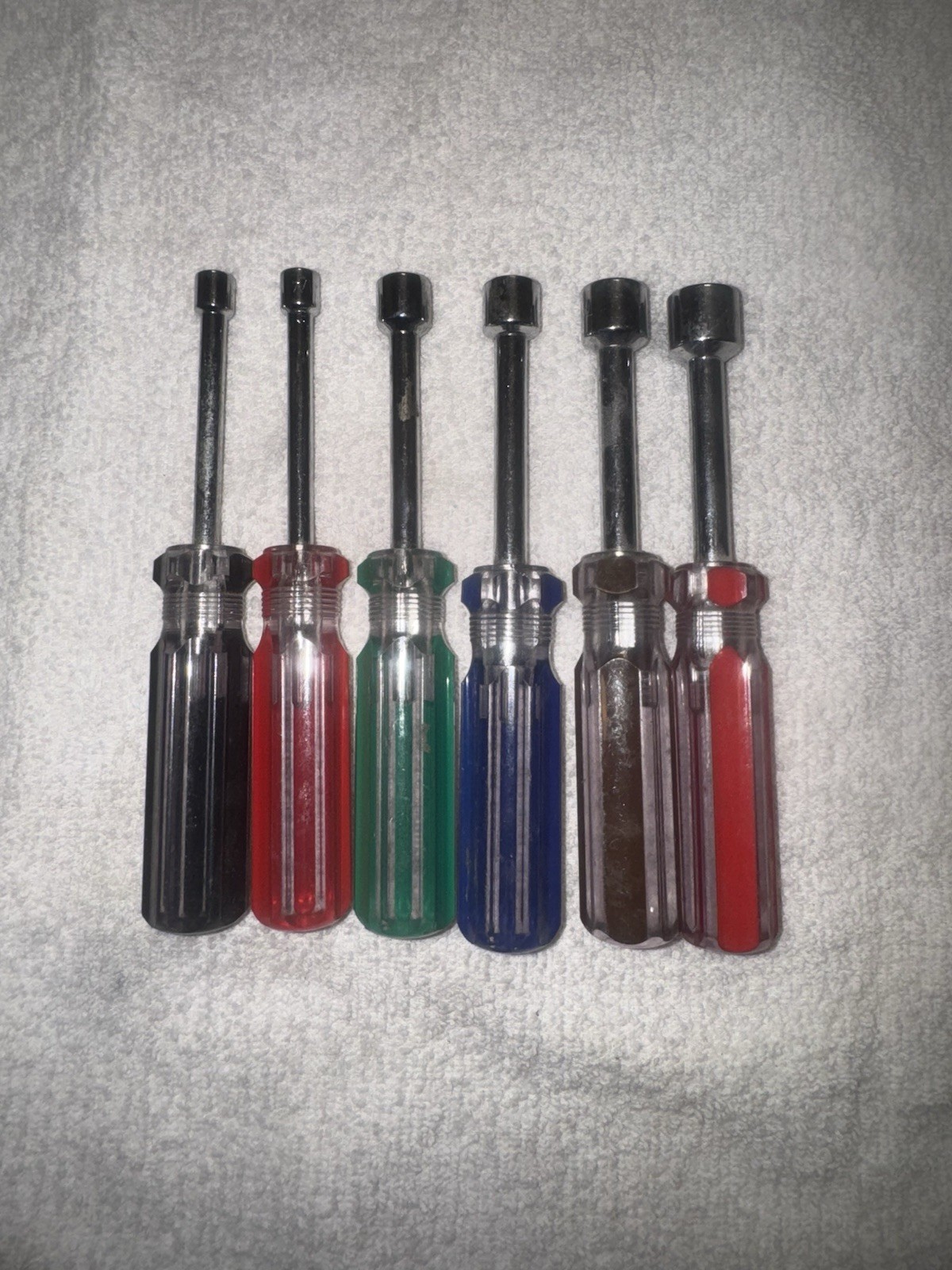 Set Of 6 Hex Six Point Socket Nut Drivers SAE 3/16”-1/2”