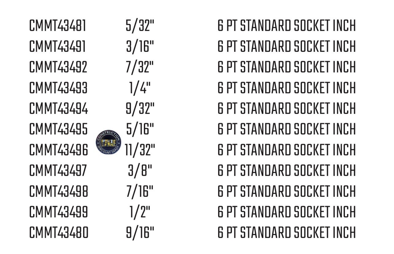 NEW Craftsman 11 Piece 1/4″ In. Drive 6 Point SAE Socket Set 5/32″-9/16″