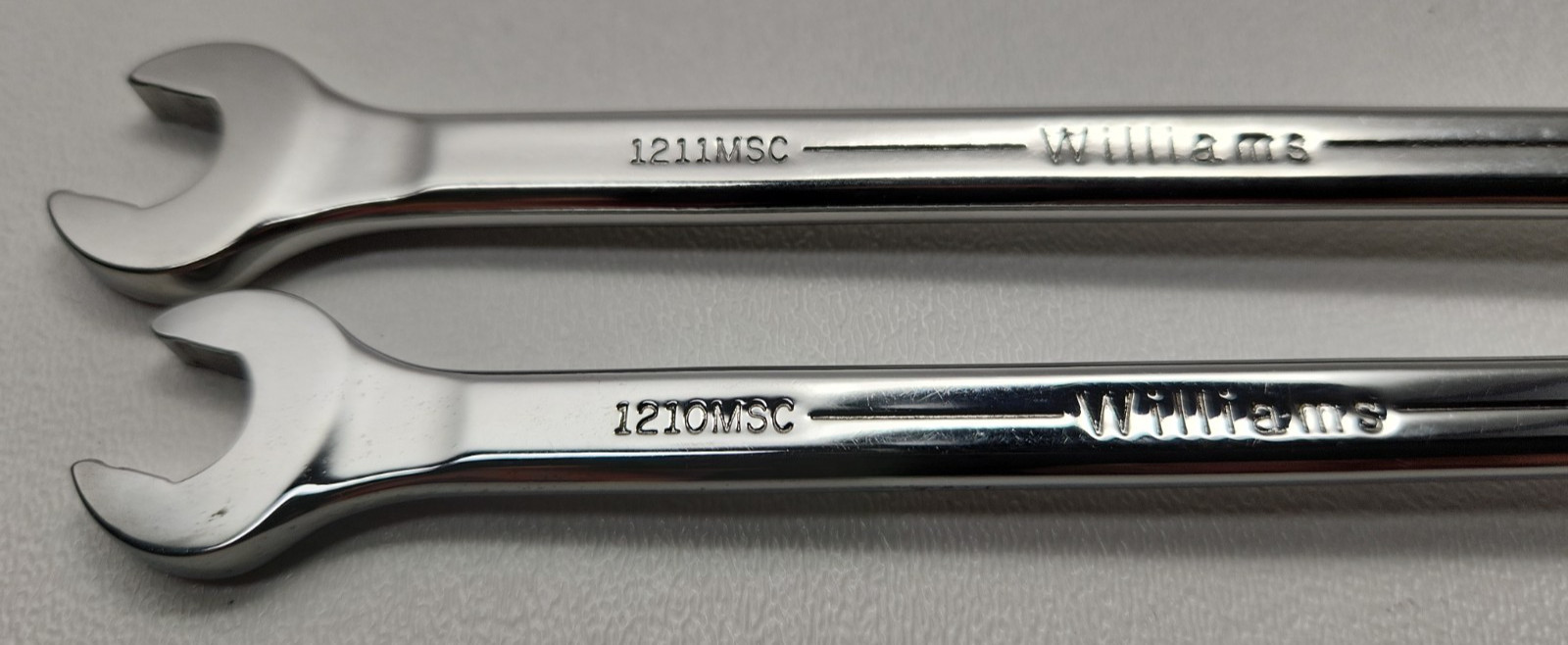 Lot of 2 Williams Supercombo Combination Wrench 10mm 1210MSC & 11mm 1211MSC USA