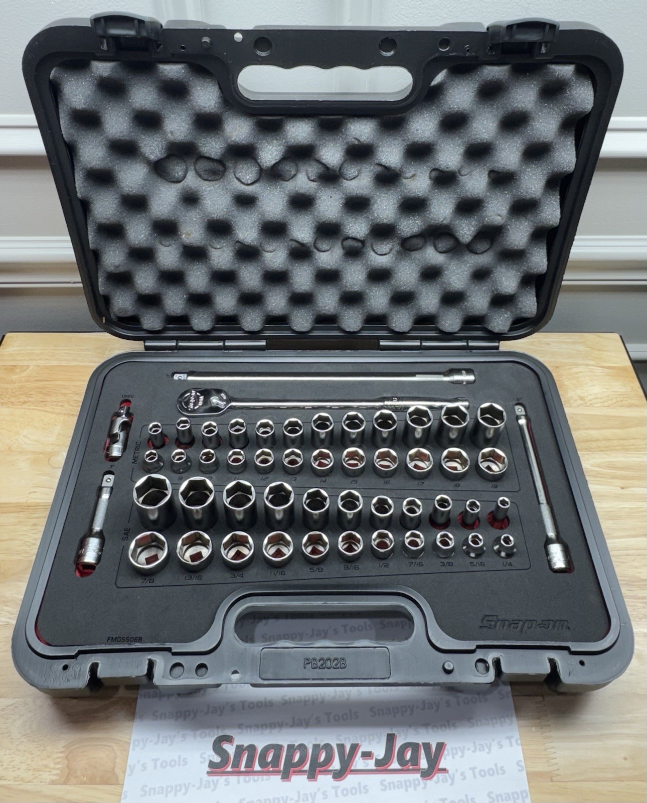 Snap-on USA NEW 3/8” 6pt 51pc Metric & SAE General Service Foam Set 251FSMBFR
