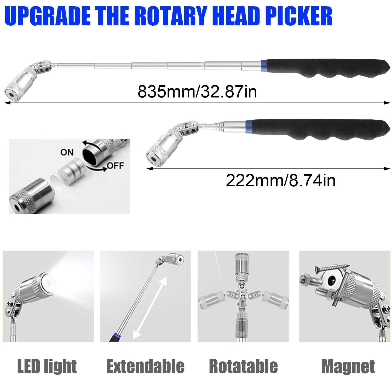 17PCS Precision Pick & Hook Set with Scraper and Magnetic Telescoping Tool Kit
