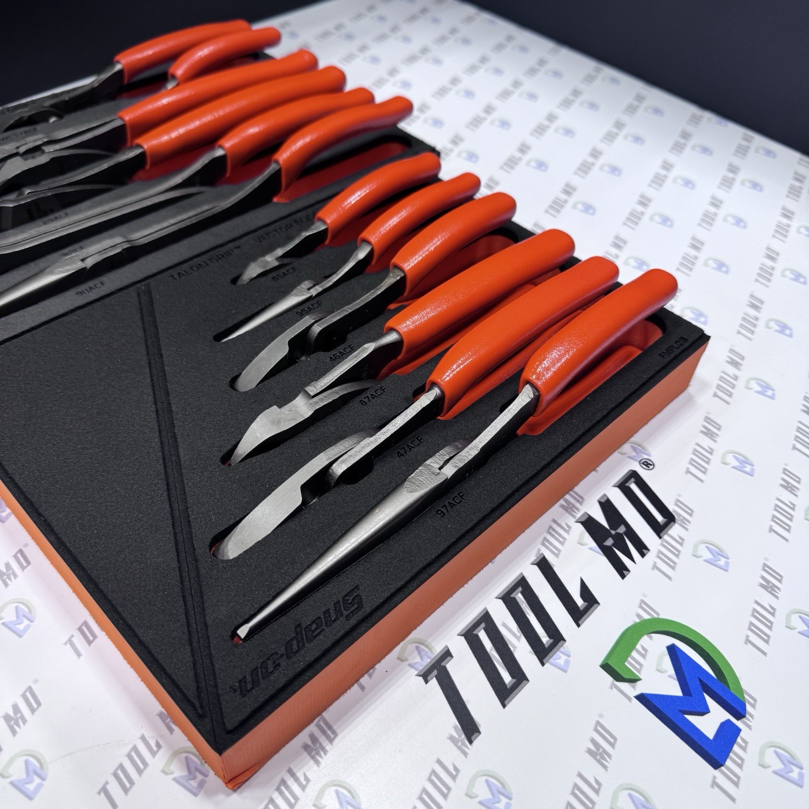 Snap-on Tools USA NEW ORANGE 12-Piece Essential Pliers / Cutters Foam Set