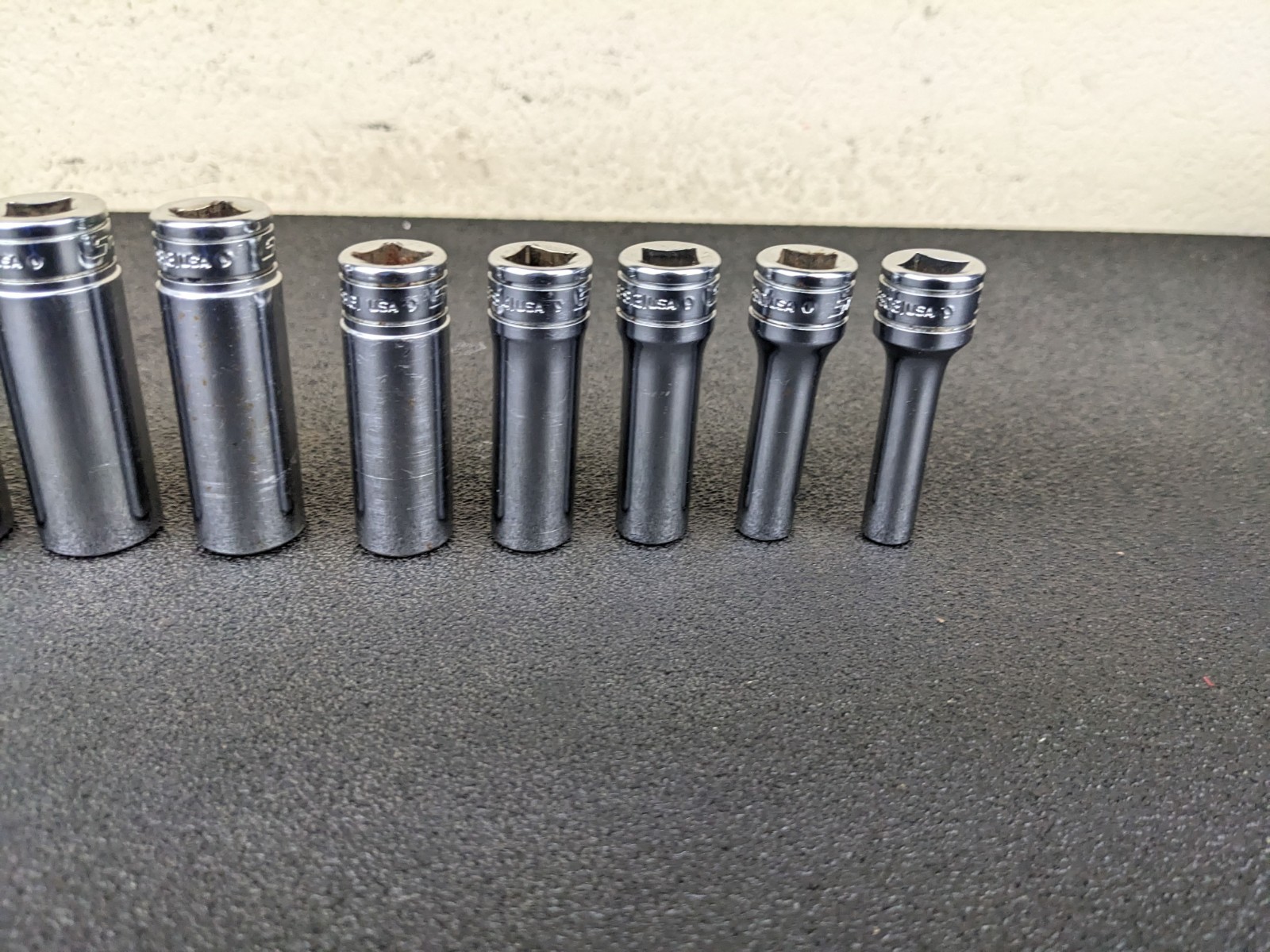 #bn942 Snap-on 211SFSY 1/4″ 7/8″ SAE 11-Piece 3/8″ Drive 6-Point Deep Socket Set