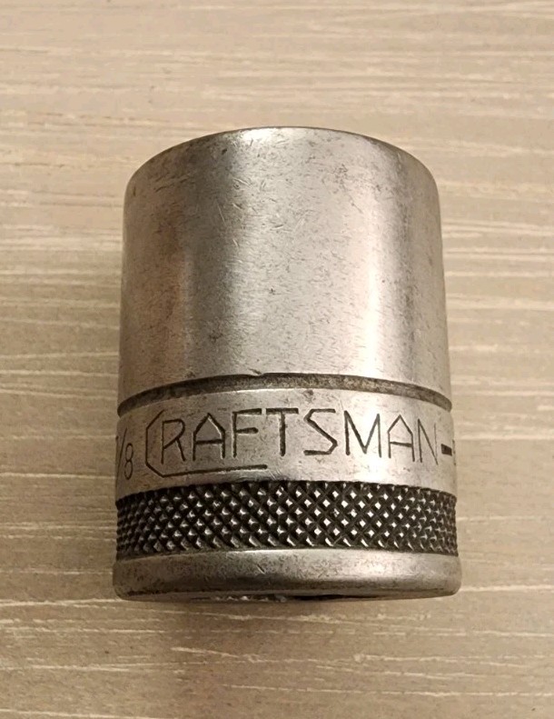 Craftsman USA 7/8″ Socket 12 Point 1/2″ Drive Vtg. BE Series Long C Underline