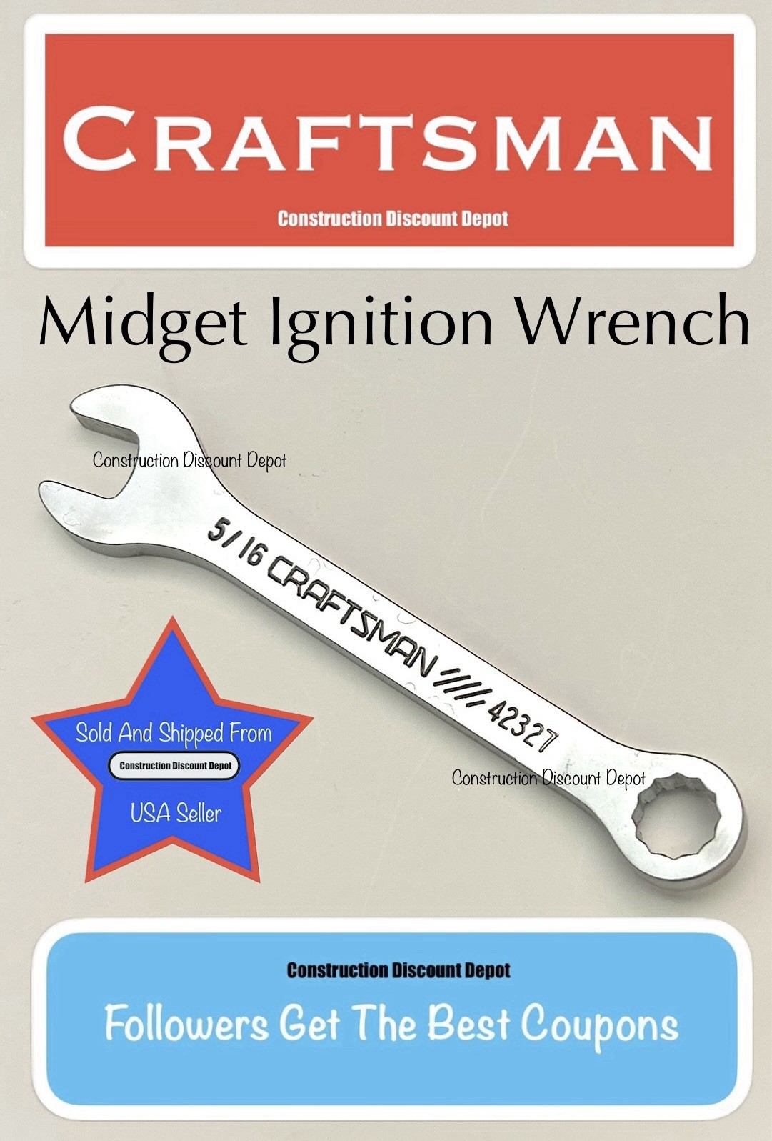 Craftsman 5/16″ In. Midget Ignition Combination Wrench 42327