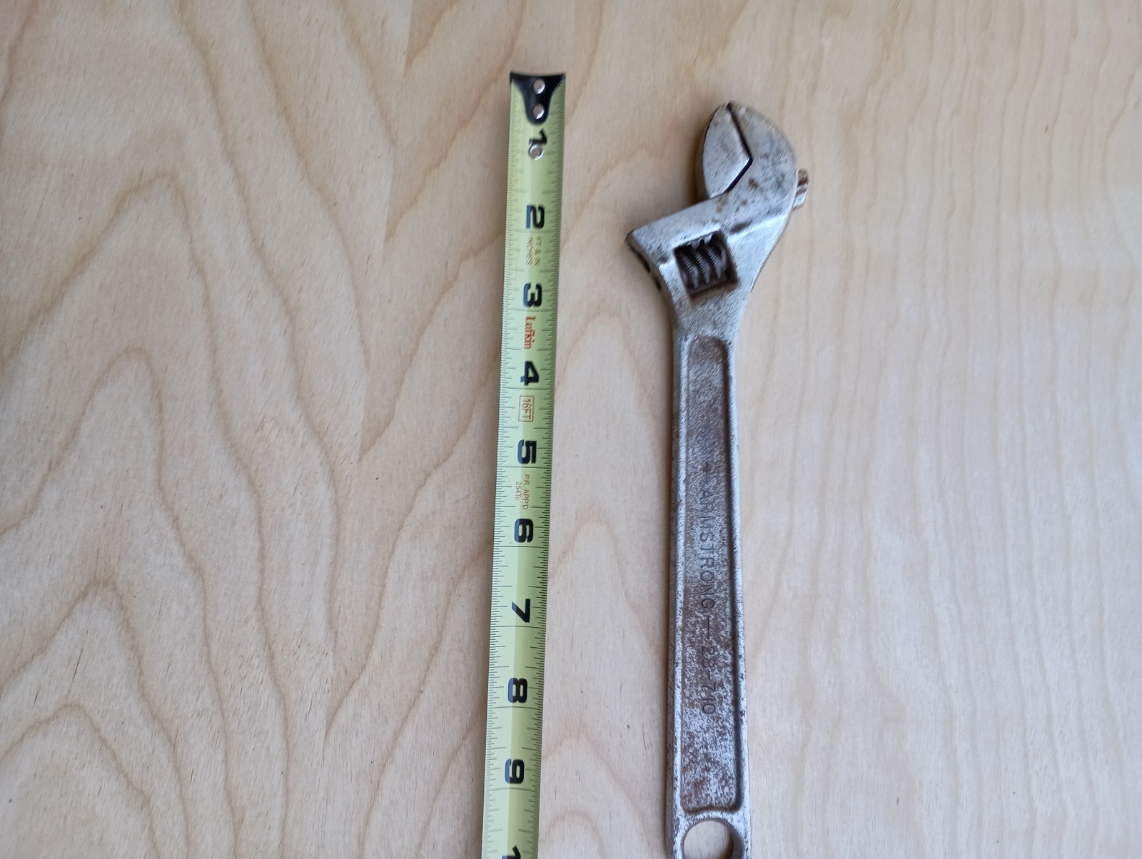 Good Vintage Armstrong Adjustable Crescent Wrench 10” USA 250MM 28-710 1-1/8