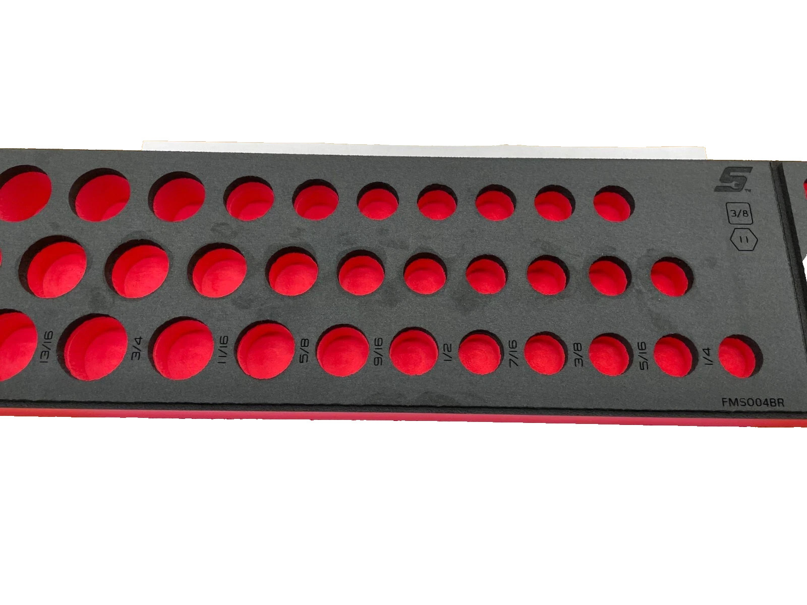 Snap-on Tools RED FOAM ORGANIZER for 39pc 3/8″ Drive SAE Socket Set FMS004BR