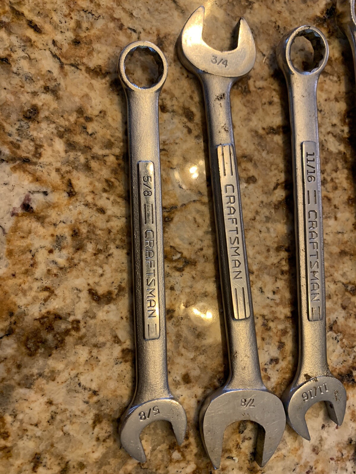 Lot of 7 Craftsman 1” 1-1/16″ 15/16″ 1.25″ 7/8″ 5/8″ 3/4″ 11/16″ Wrenches -V-