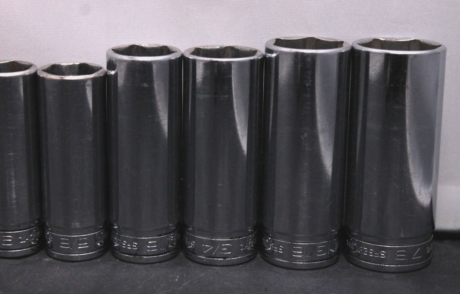 Snap-On SFS 11pc 3/8″ Drive SAE 6 Point Deep Socket Set 1/4″-7/8″
